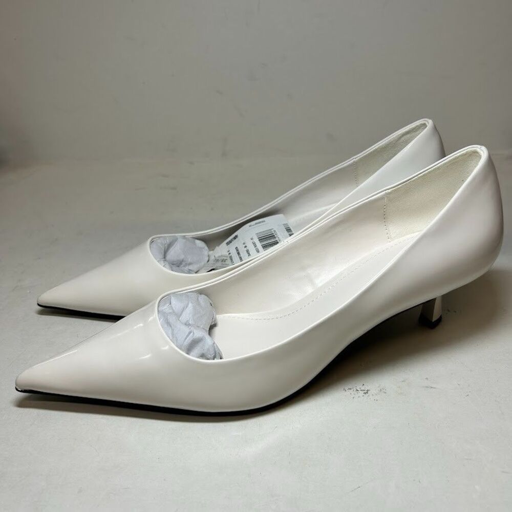 MNG Womens 39 White Pointed Toe Stiletto Pumps Heels NIB SH2
